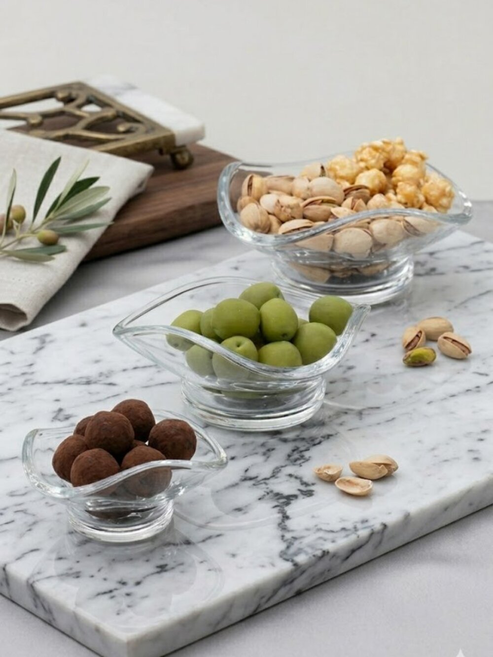SIN Urch Glass Decorative Bowls (Set of 3) Versatile Stylish and Functional NIB
